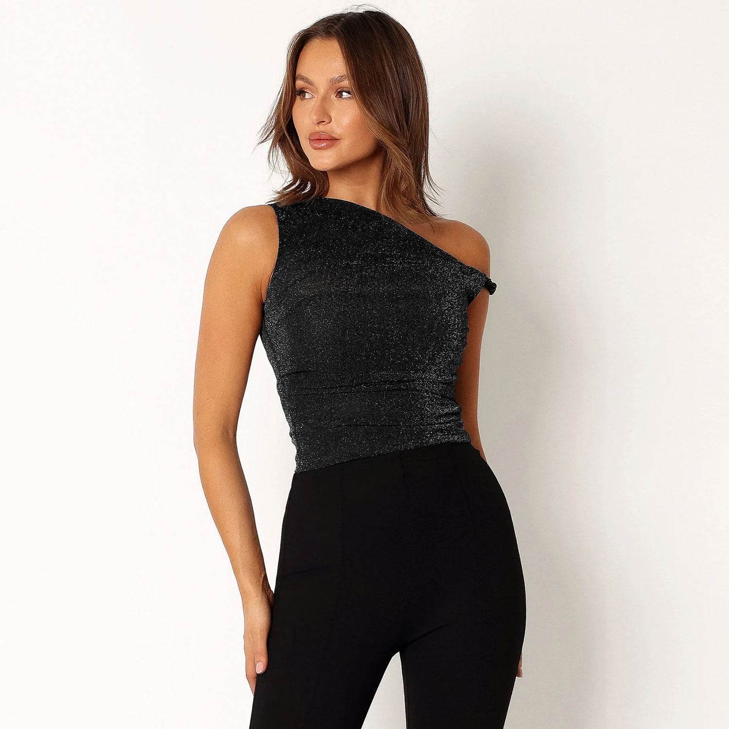 European And American Spring Summer Slim-fit Inner Vest Oblique Shoulder Pure Desire Women's Top - MYLUXURY LANE ENTERPRISE