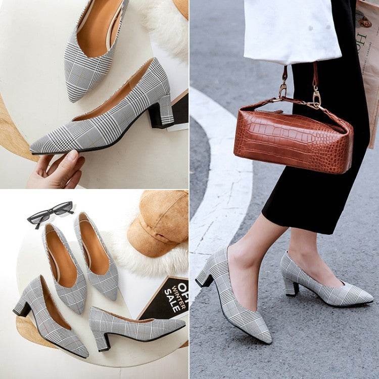 Plaid pointed pumps - MYLUXURY LANE ENTERPRISE