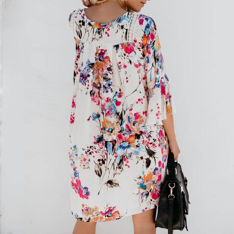 Hollow V-neck flared sleeve blouse - MYLUXURY LANE ENTERPRISE