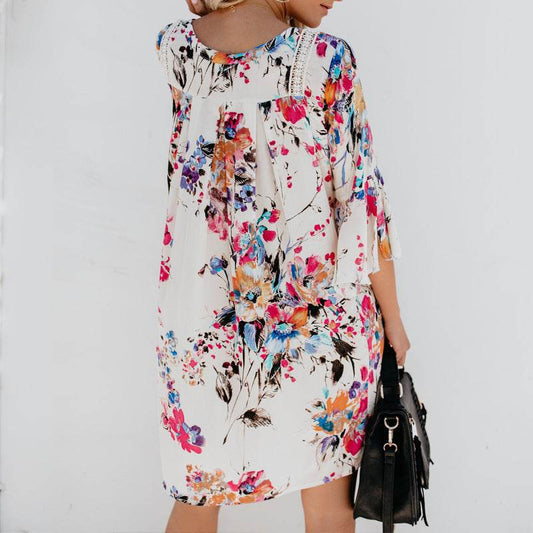 Hollow V-neck flared sleeve blouse - MYLUXURY LANE ENTERPRISE