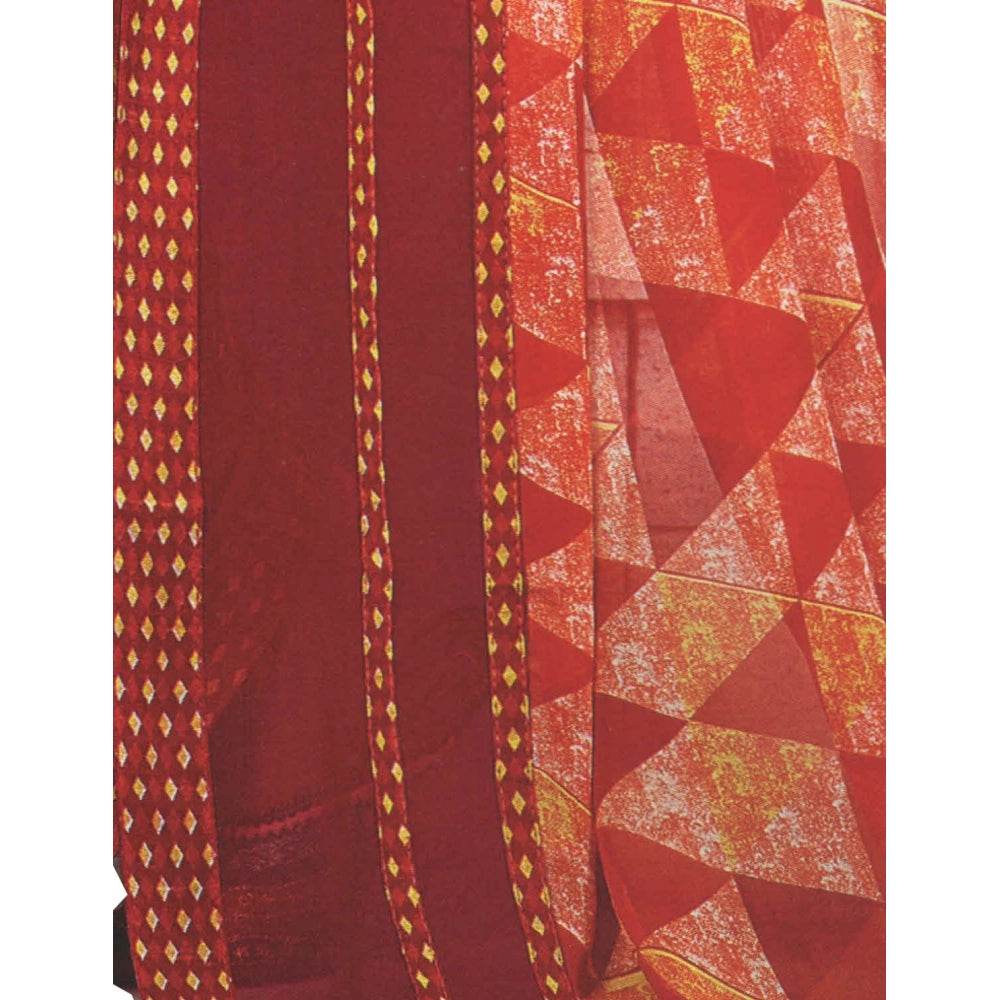 Generic Womens Georgette Digital Printed Saree (Red, 6.25 Mtr) - MYLUXURY LANE ENTERPRISE