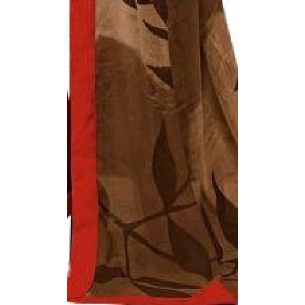 Generic Womens Georgette Digital Printed Saree (Red, Yellow, 6.25 Mtr) - MYLUXURY LANE ENTERPRISE