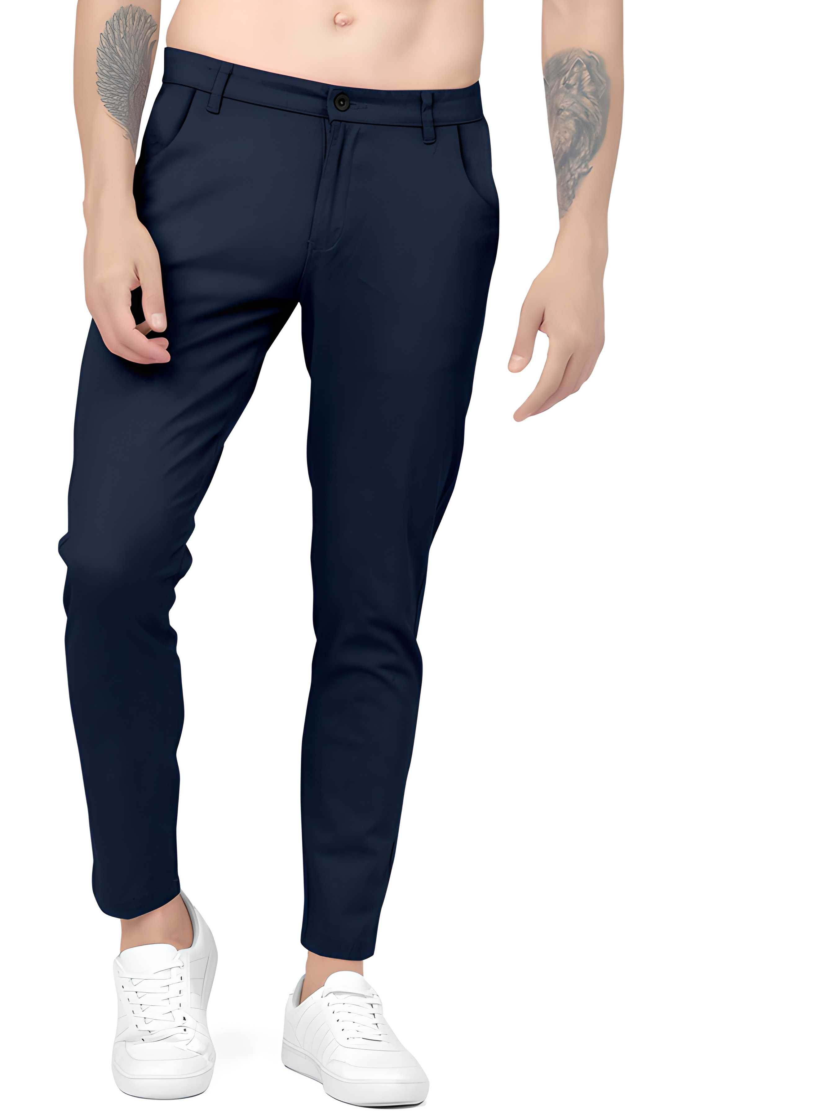 Men's Lycra Cotton Regular Fit Pant - MYLUXURY LANE ENTERPRISE