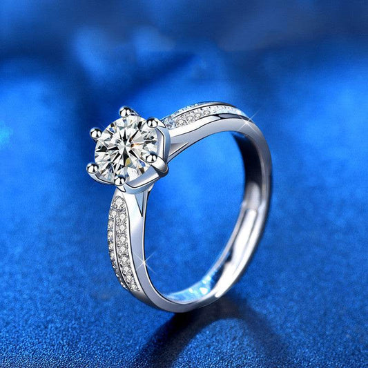 Women's Fashion Sterling Silver Moissanite Ring - MYLUXURY LANE ENTERPRISE