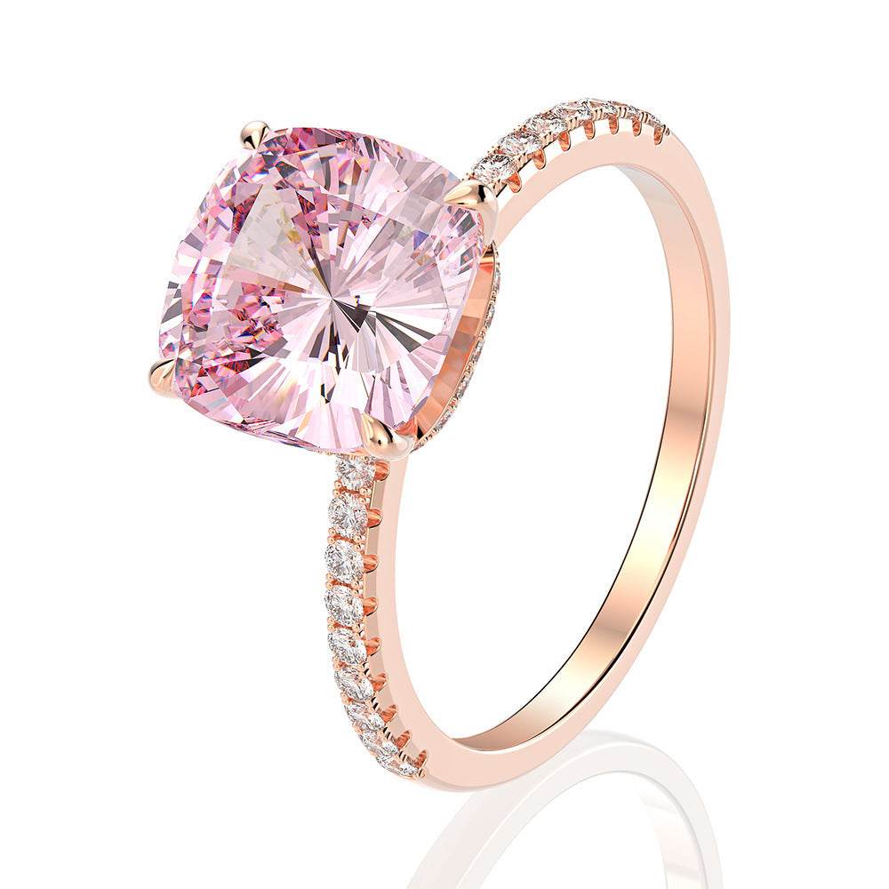 High Carbon Diamond Fat Square Ring Diamond Simulation Diamond Ring Wedding - MYLUXURY LANE ENTERPRISE