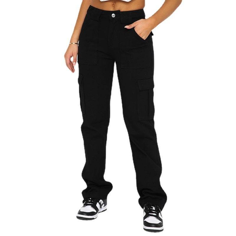 Women's Trousers Pocket Stitching Casual Loose - MYLUXURY LANE ENTERPRISE