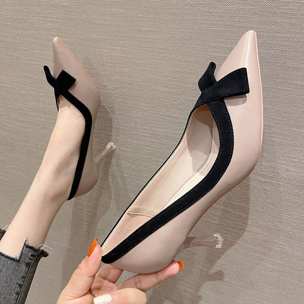 French Style Bow High Heels Special-interest Design - MYLUXURY LANE ENTERPRISE