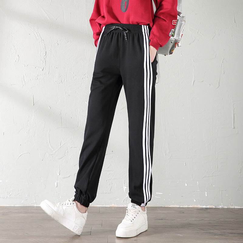 With velvet sport watch in autumn and winter winter female big fat code MM student casual pants loose warm nosing trousers - MYLUXURY LANE ENTERPRISE