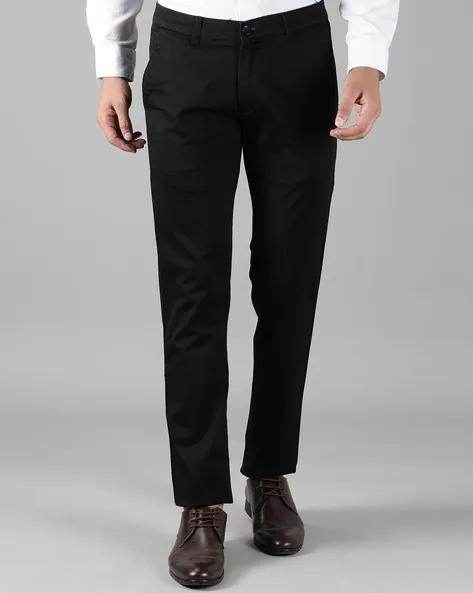 Polyester Blend Solid Slim Fit Mens Formal Trouser - MYLUXURY LANE ENTERPRISE