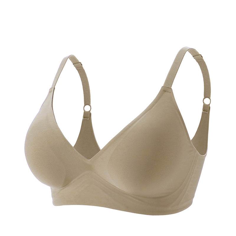 New Jelly Rubber Underwear Female No Steel Ring Small Chest Gather Beautiful Back Seamless Sleep Bra Set - MYLUXURY LANE ENTERPRISE