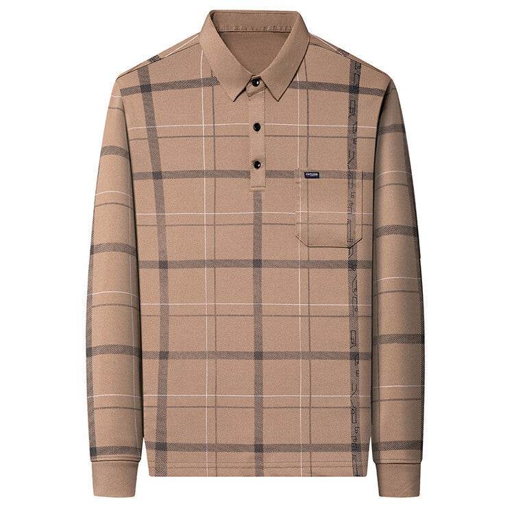 Autumn Long-sleeved T-shirt Men's Casual Striped Polo Shirt - MYLUXURY LANE ENTERPRISE