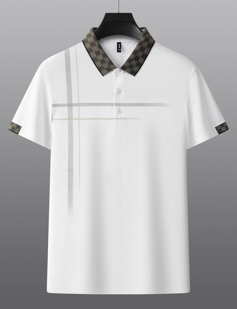 Lapel Embroidery Short Sleeve Casual Men's Business Polo Shirt - MYLUXURY LANE ENTERPRISE