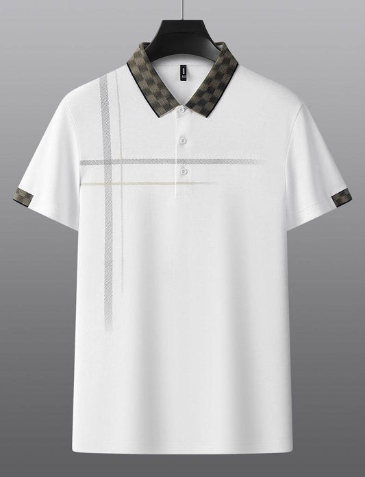 Lapel Embroidery Short Sleeve Casual Men's Business Polo Shirt - MYLUXURY LANE ENTERPRISE