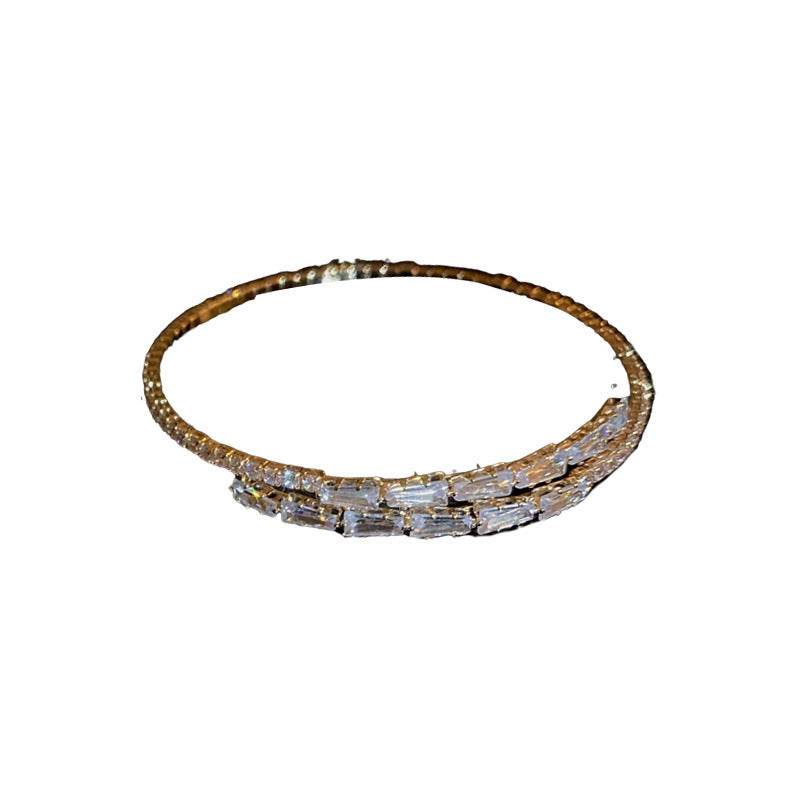 High-grade Temperament Super Shiny Zircon Geometric Open Bracelet - MYLUXURY LANE ENTERPRISE