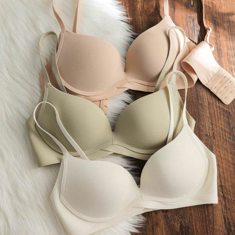 Ladies Gathering No Steel Ring Simple Breathable Underwear Bra - MYLUXURY LANE ENTERPRISE