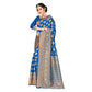 Generic Women's Banarasi silk Saree with Blouse (Blue, 5-6mtr) - MYLUXURY LANE ENTERPRISE