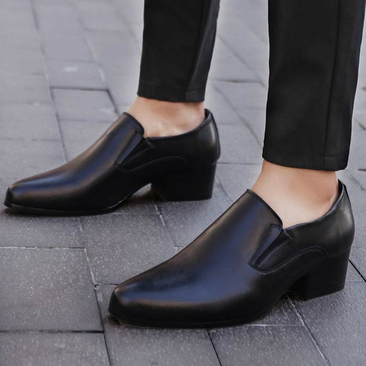 High Heel Pointed Leather Shoes Genuine Leather Men's Elevator Shoes - MYLUXURY LANE ENTERPRISE