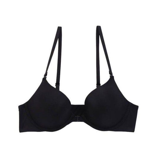 High Support T-Shirt Bra with Non-Removable Padding - Comfortable, Preppy, and Fashionable Push-Up Bra for Women - Polyester, Hand Wash, Underwire, and Solid Color - MYLUXURY LANE ENTERPRISE
