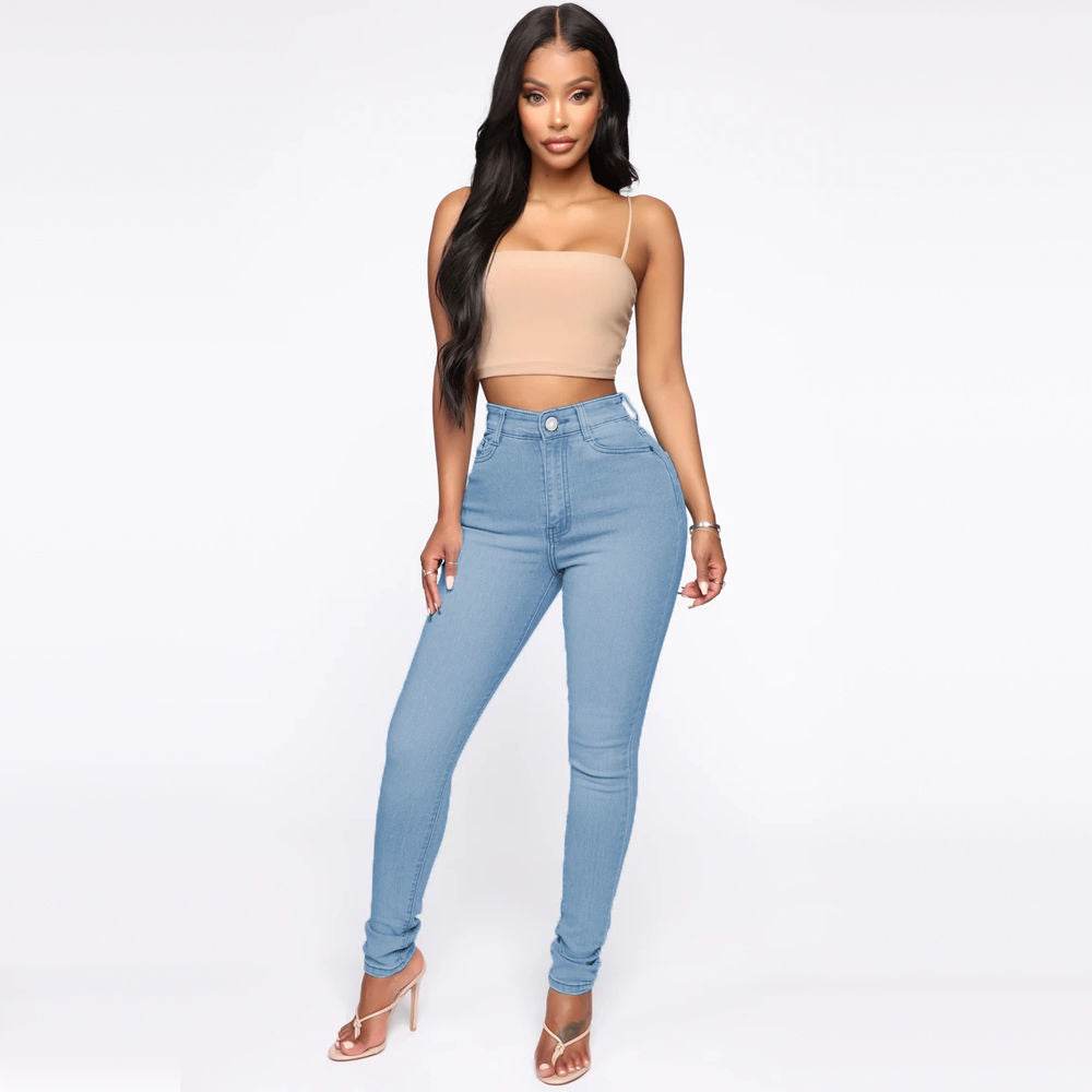 Slimming Jeans Pants For Women High Waist Trousers With Pockets - MYLUXURY LANE ENTERPRISE