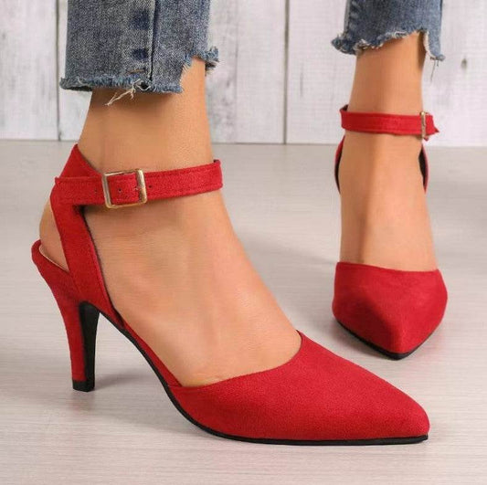 Pointed-toe Square Buckle Shoes High Heels Fashion - MYLUXURY LANE ENTERPRISE