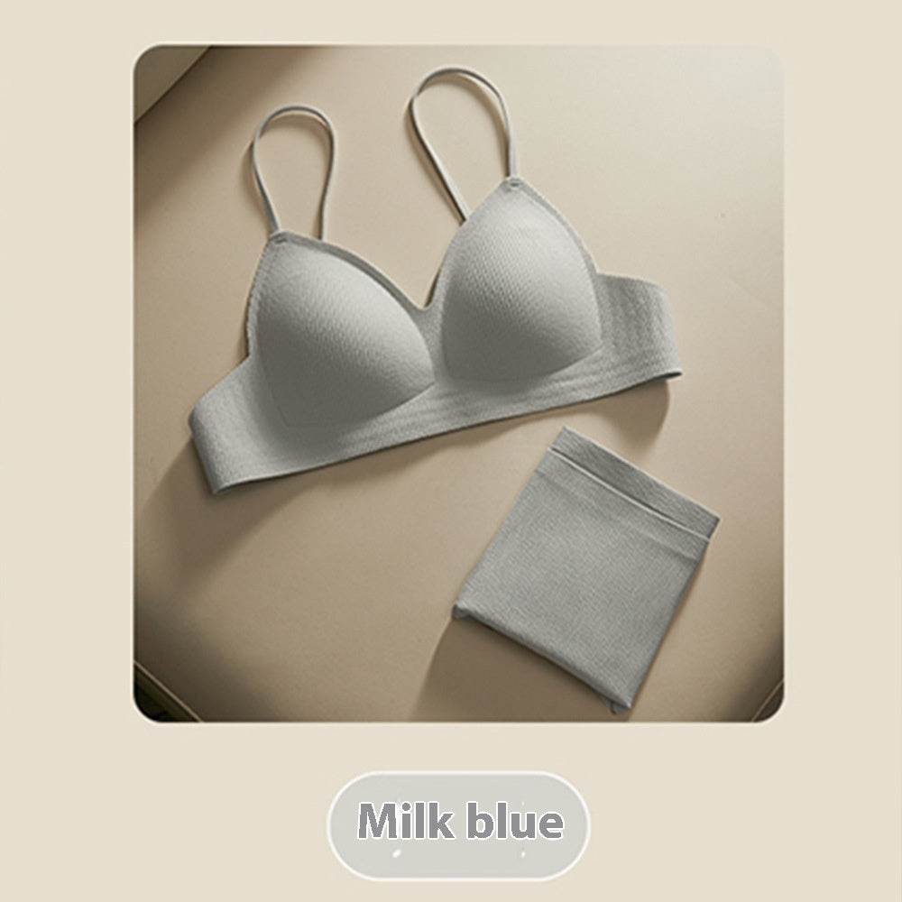 Summer Thin French Triangle Cup Underwear Women's Small Chest Push Up And Anti-sagging Comfortable Breathable U-shaped Backless Bra - MYLUXURY LANE ENTERPRISE