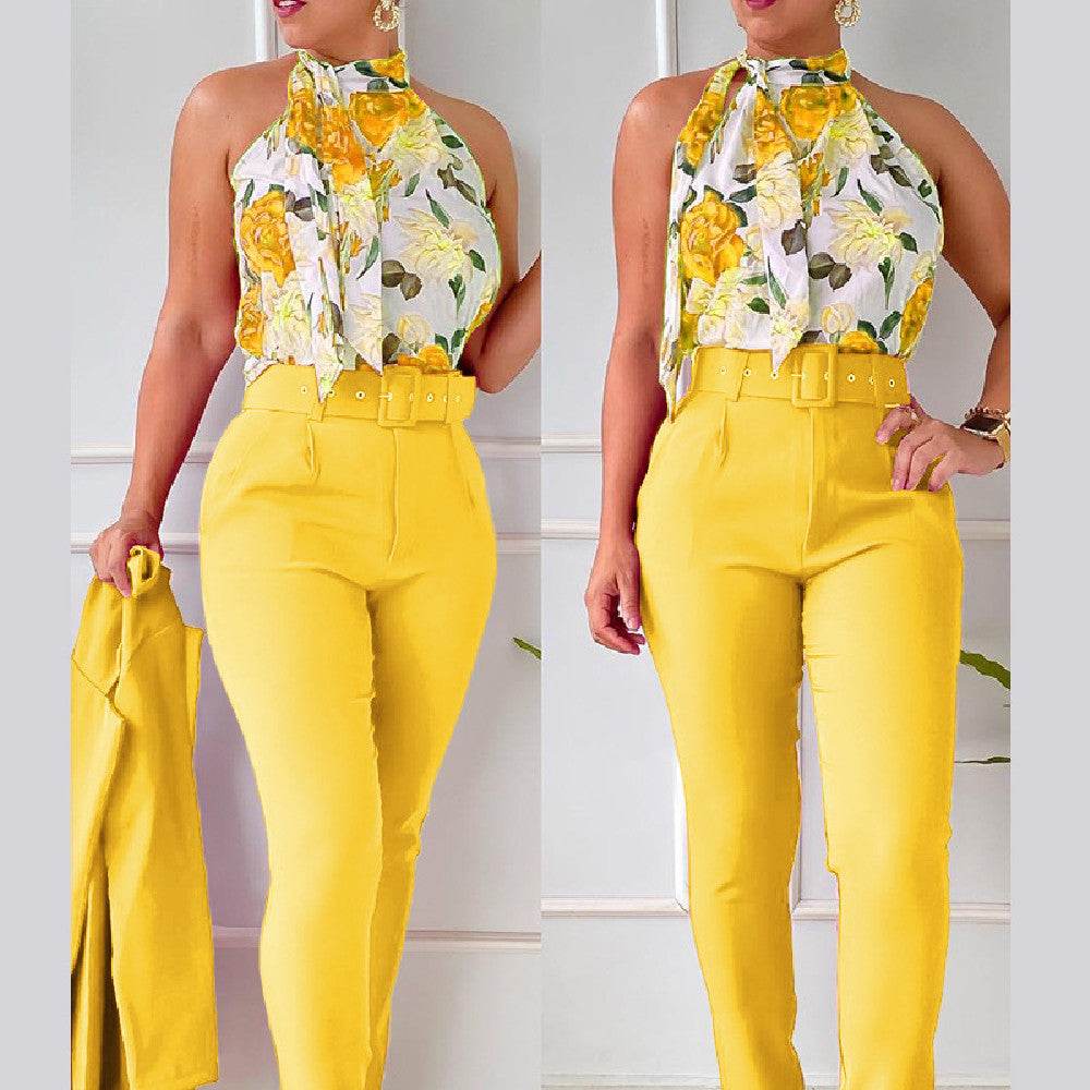 Women's Floral Vest Suit - MYLUXURY LANE ENTERPRISE