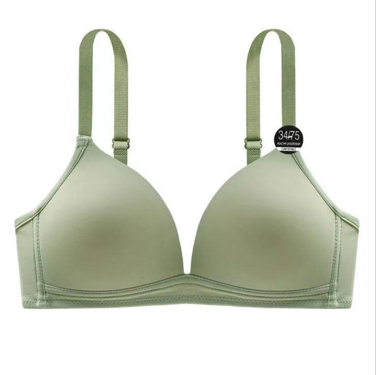 Solid Color Thin Triangle Cup Without Steel Ring Comfortable Push Up Bra - MYLUXURY LANE ENTERPRISE
