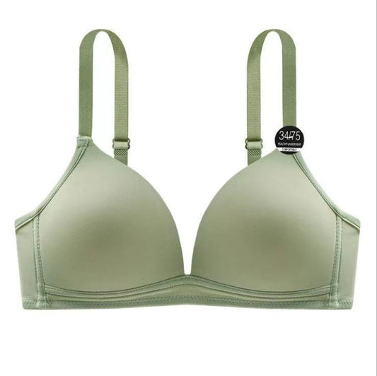Solid Color Thin Triangle Cup Without Steel Ring Comfortable Push Up Bra - MYLUXURY LANE ENTERPRISE
