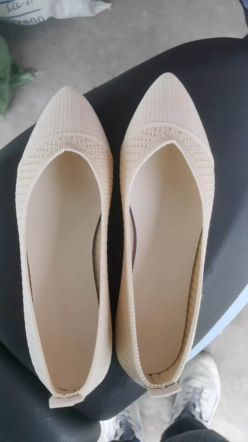 Plus Size Solid Color Pointed Flat Soft Sole Thin Shoes - MYLUXURY LANE ENTERPRISE