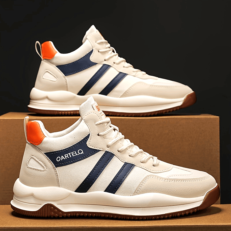 Men's Breathable Lace-Up Sneakers - Casual & Stylish, Versatile for Running & Casual Attire, Durable Rubber Sole - MYLUXURY LANE ENTERPRISE