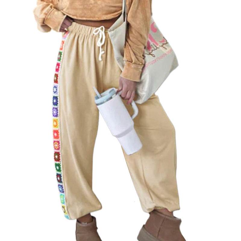 Women's Ethnic Loose Stitching Sweatpants - MYLUXURY LANE ENTERPRISE