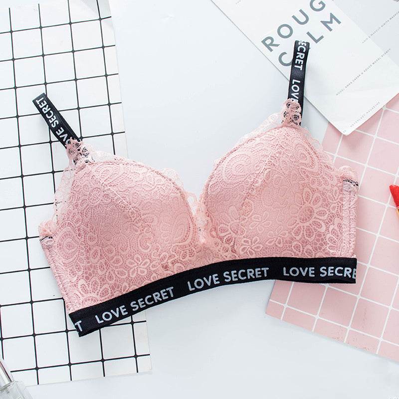European And American Lace Seamless And No Steel Ring Gathered Thick Underwear Women's Breast Adjustment Bra Set - MYLUXURY LANE ENTERPRISE