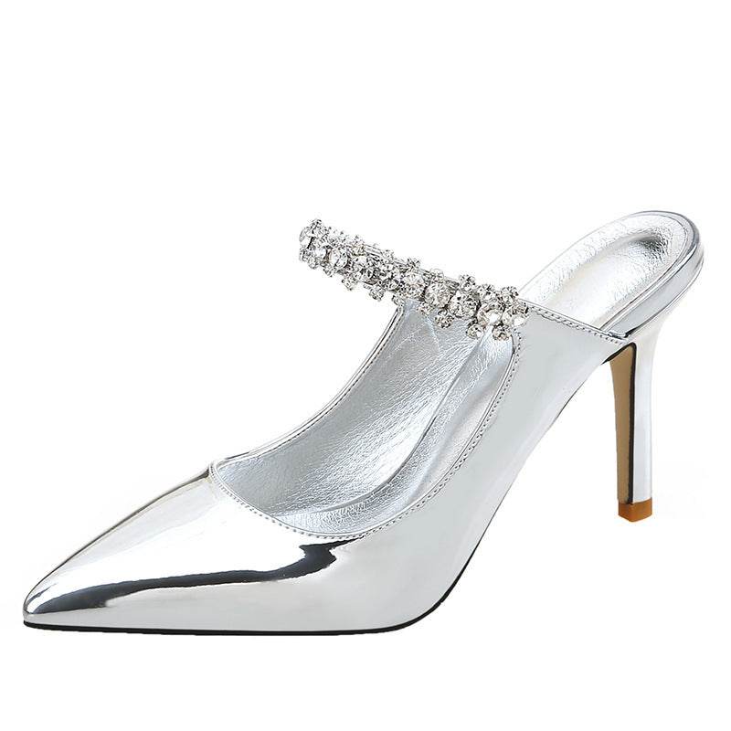 European And American New Pointed Rhinestone High Heels Sexy Back Space - MYLUXURY LANE ENTERPRISE