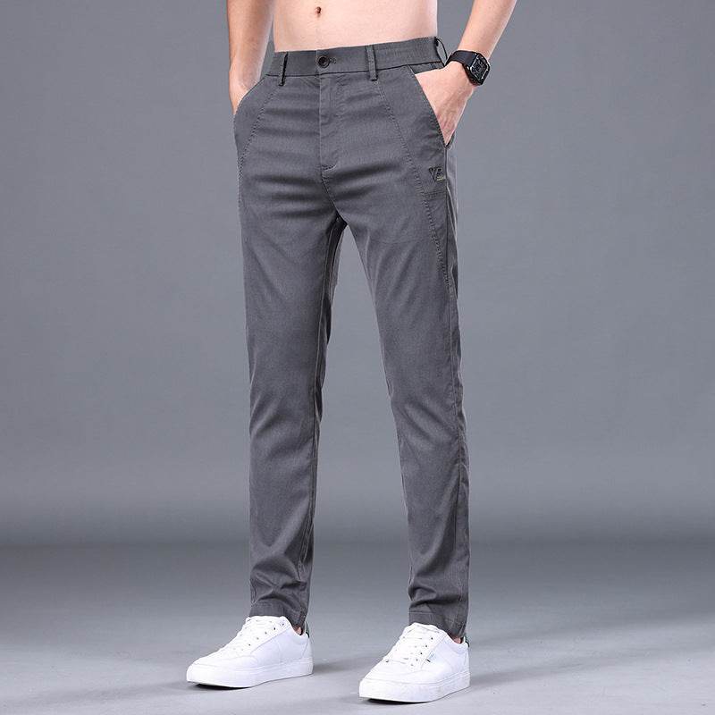 Men's Tencel Straight Trousers Slim Fit Skinny Pants - MYLUXURY LANE ENTERPRISE