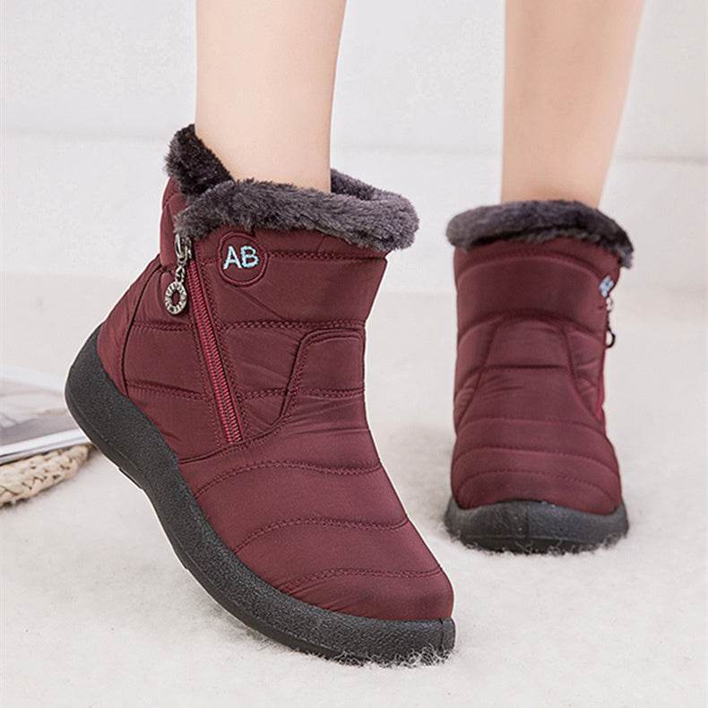 Waterproof Snow Boots Plush Warm Winter Shoes Casual Lightweight Ankle Boots - MYLUXURY LANE ENTERPRISE