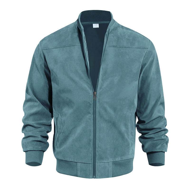 Men's Suede Solid Color Casual Retro Jacket - MYLUXURY LANE ENTERPRISE