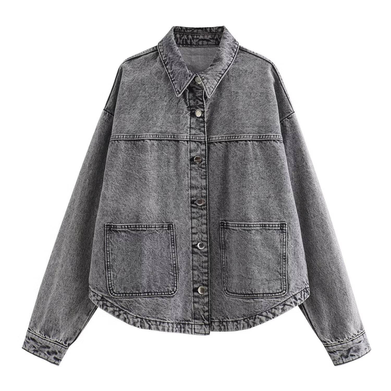 Women's Street Fashion Denim Shirt Jacket - MYLUXURY LANE ENTERPRISE