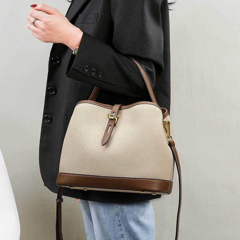 Lychee Pattern Large Capacity Contrast Color Single Shoulder Messenger Bag - MYLUXURY LANE ENTERPRISE