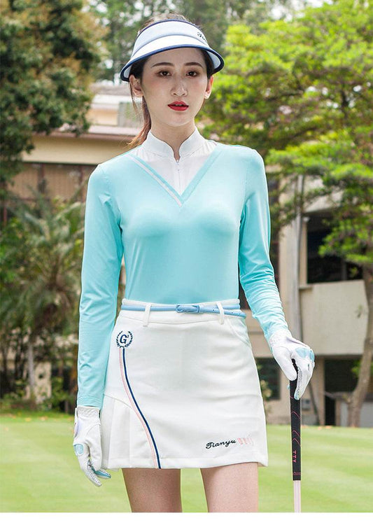 Golf Women's Long-sleeved T-shirt Stand-up Collar Sunscreen Korean Version Of Slim Sports - MYLUXURY LANE ENTERPRISE