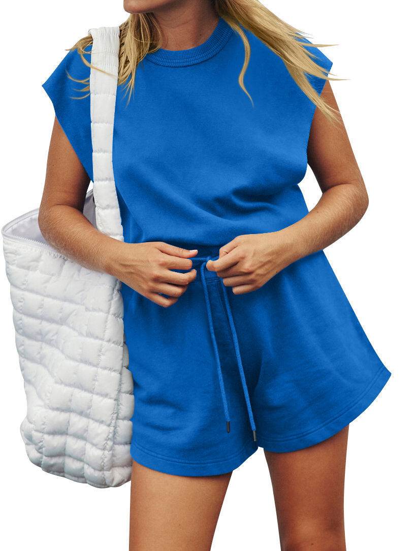 Summer Sleeveless Backless Jumpsuit Casual Loose Top And Drawstring Shorts Overall For Womens Clothing - MYLUXURY LANE ENTERPRISE