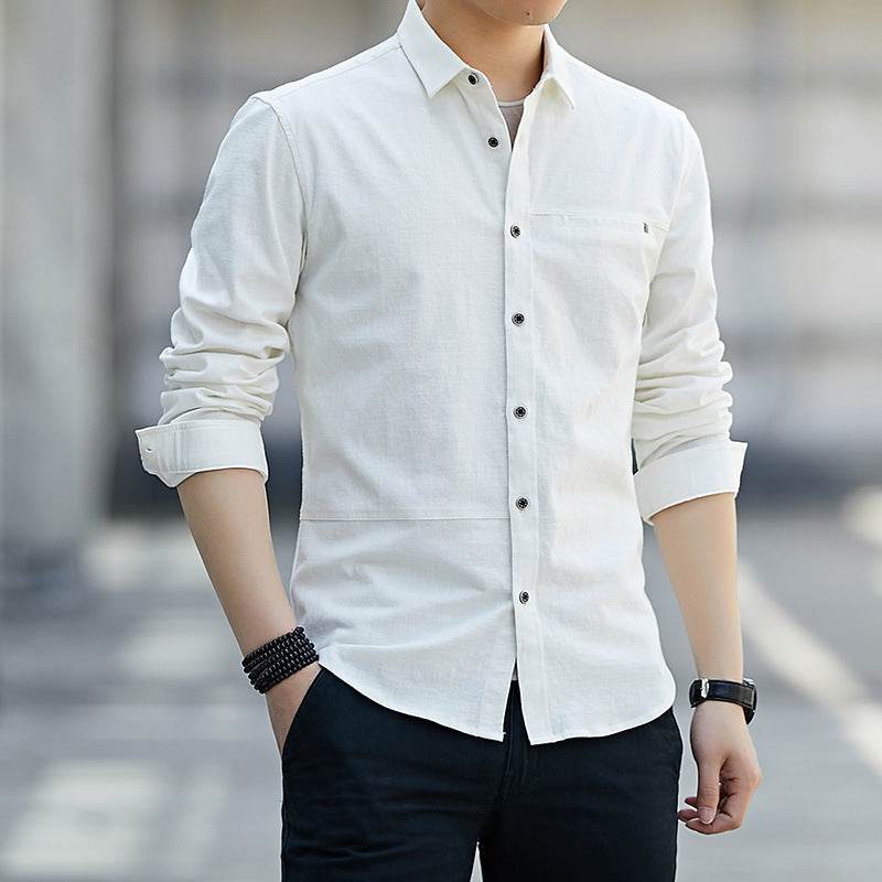 Workwear Shirt Men's Long Sleeve Spring And Autumn Retro Casual - MYLUXURY LANE ENTERPRISE