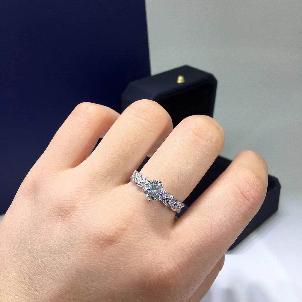 Silver Plated Cupid Moussand Diamond Ring - MYLUXURY LANE ENTERPRISE
