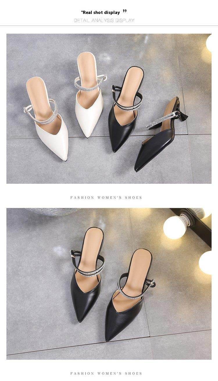 Closed Toe Half Slippers Women's Summer Wear Pointed Toe - MYLUXURY LANE ENTERPRISE