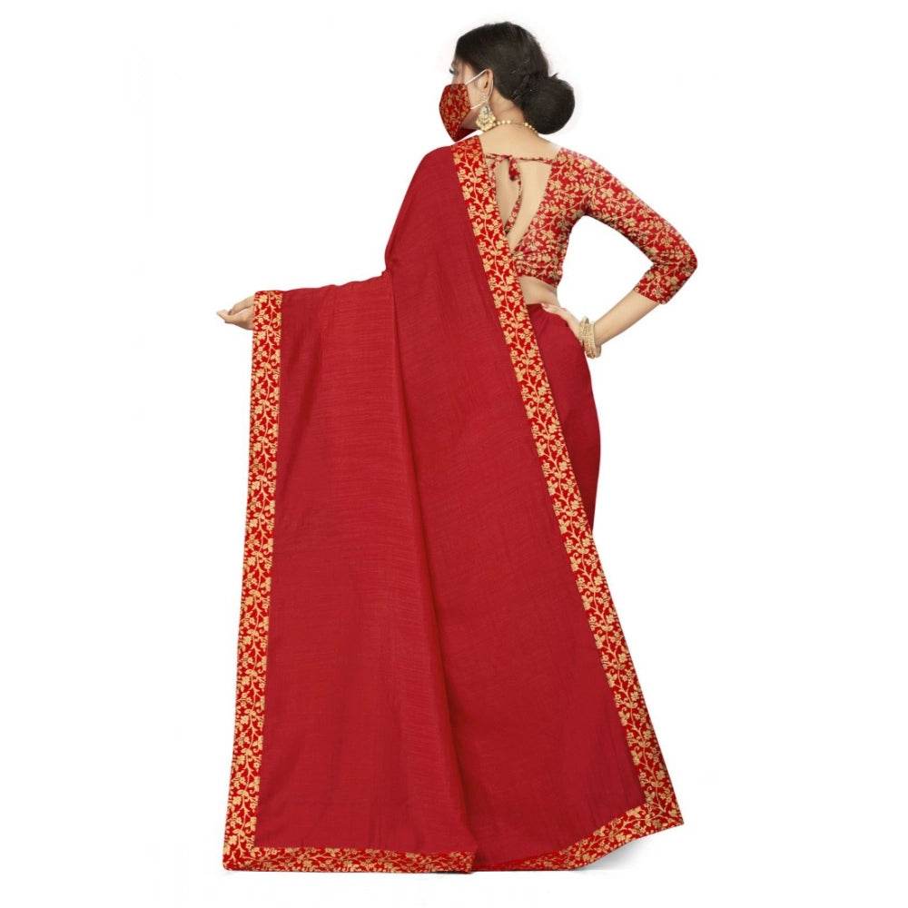 Generic Women's Silk Blend Saree (Red, 5-6mtrs) - MYLUXURY LANE ENTERPRISE
