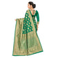 Generic Women's Banarasi Silk Saree (Green, 5-6mtrs) - MYLUXURY LANE ENTERPRISE