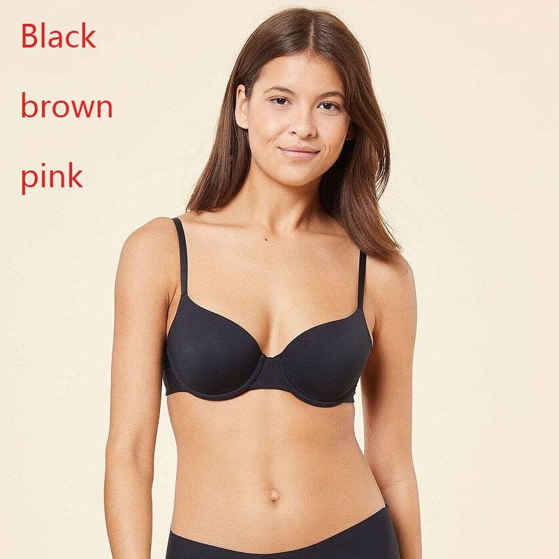 Glossy Push-up Large Bra Soft Steel Ring Adjustable Bra - MYLUXURY LANE ENTERPRISE