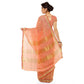 Generic Women's Kota Doria Cotton Saree With Blouse (Peach,6-3 Mtrs) - MYLUXURY LANE ENTERPRISE