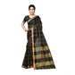 Generic Women's Kota Doria Cotton Saree With Blouse (Black,6-3 Mtrs) - MYLUXURY LANE ENTERPRISE