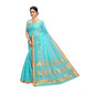 Generic Women's Kota Doria Cotton Saree With Blouse (Sky Blue,6-3 Mtrs) - MYLUXURY LANE ENTERPRISE