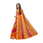 Generic Women's Kota Doria Cotton Saree With Blouse (Orange,6-3 Mtrs) - MYLUXURY LANE ENTERPRISE